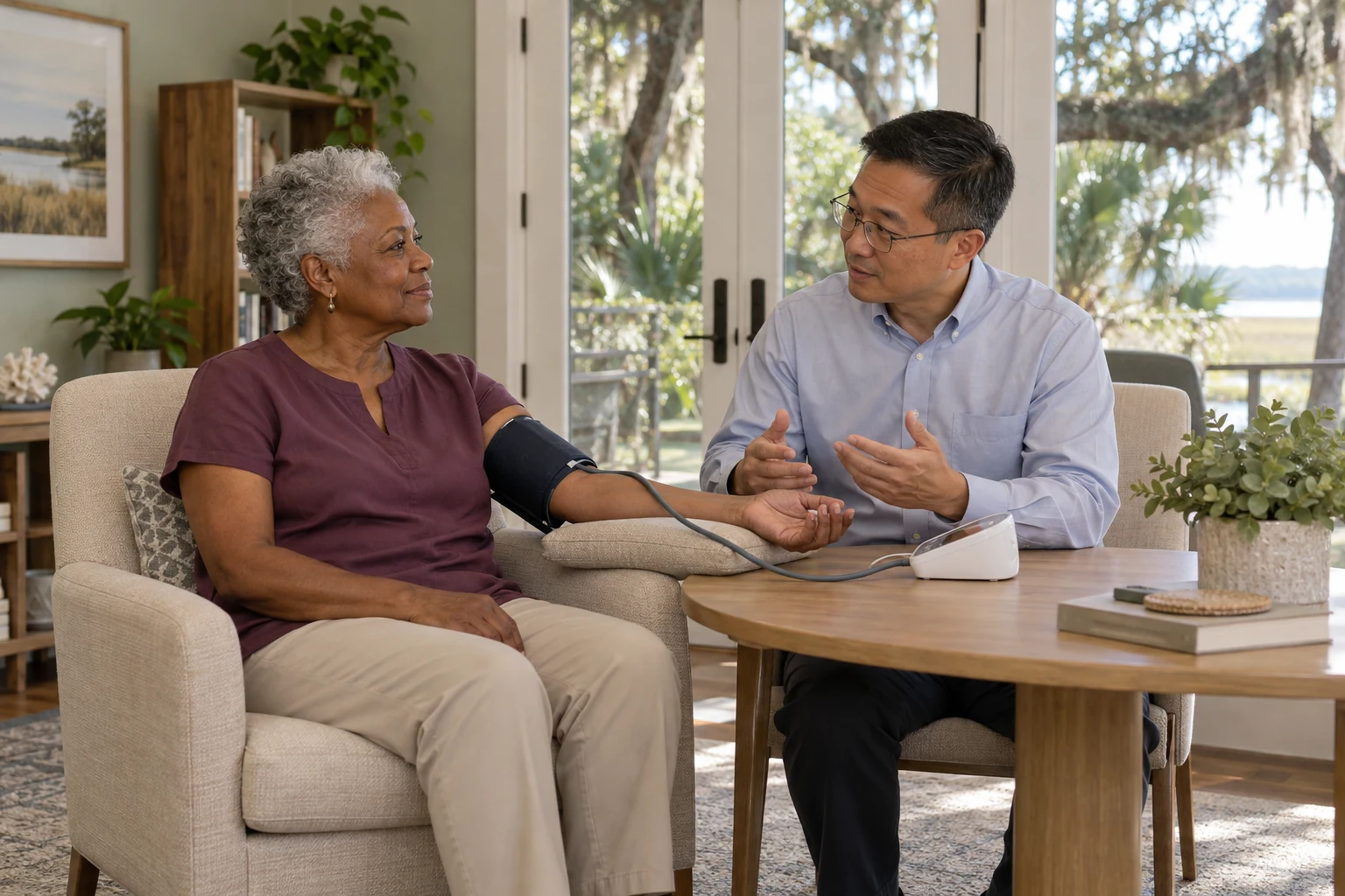 Blood pressure check and wellness support at Main Street Chiropractic in Hilton Head Island, SC