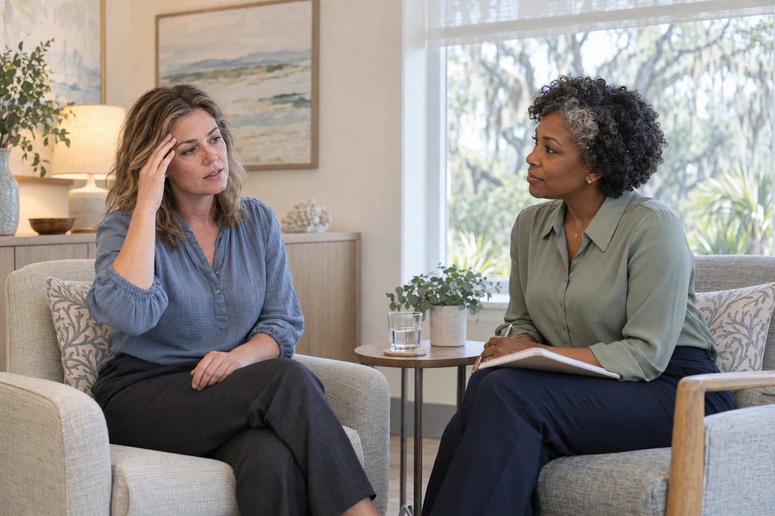 Migraine consultation with a chiropractor at Main Street Chiropractic in Hilton Head Island, SC
